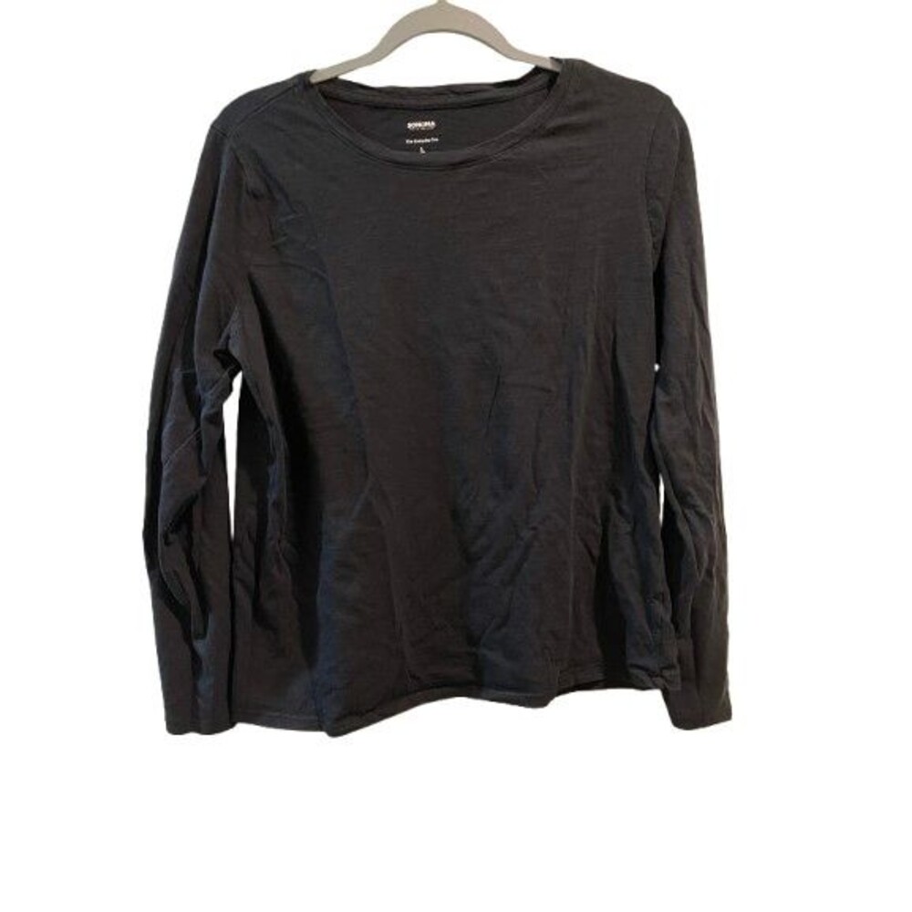 Women's Large Everyday Tee Sonoma Long Sleeve Black Cotton T-shirt
